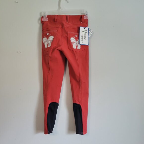 Daisy Clippers Riding Pants Girl's 6 Youth Orange Equestrian Breeches NWT - Picture 7 of 9